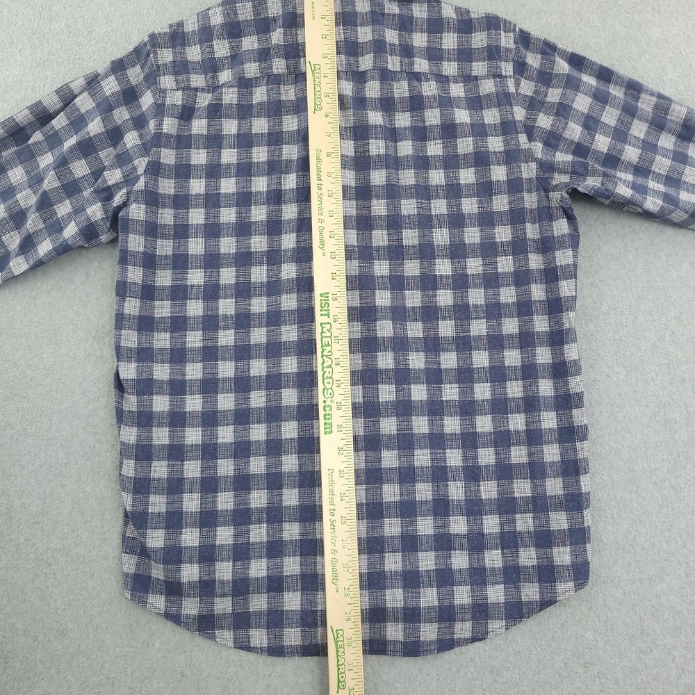 Bugatchi Shirt Mens Large Blue Check Long Sleeve Button Up Classic Fit Cotton - Picture 6 of 9